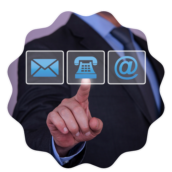 Business professional selecting contact options for trusted private in-home care services in Fulton County, GA